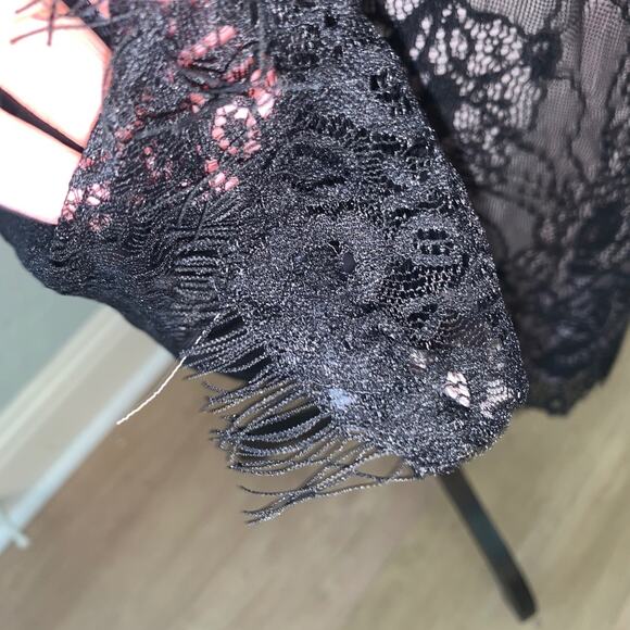 Vintage Nicole Miller 2004 Black nude Lace Overlay Nude Slip Dress Y2K 90s 8 - Picture 14 of 15